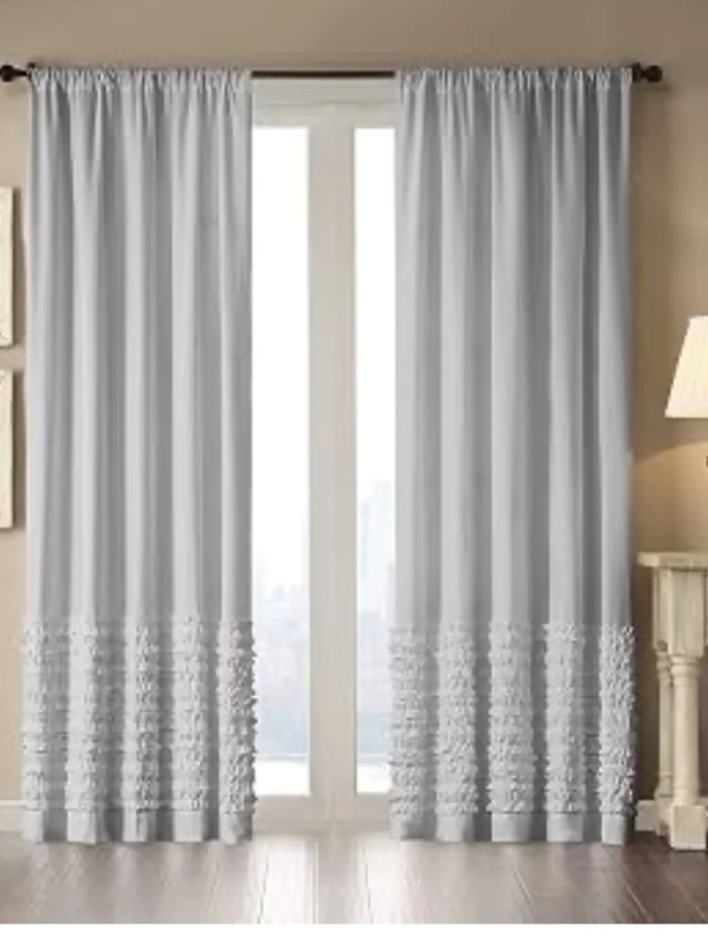 Gray Madison Park curtains in package
